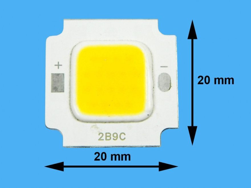 LED ČIP10W tenké provedení / LED dioda COB 10W / LEDCOB10W / LED CHIP 10W teplá bílá - Kliknutím na obrázek zavřete