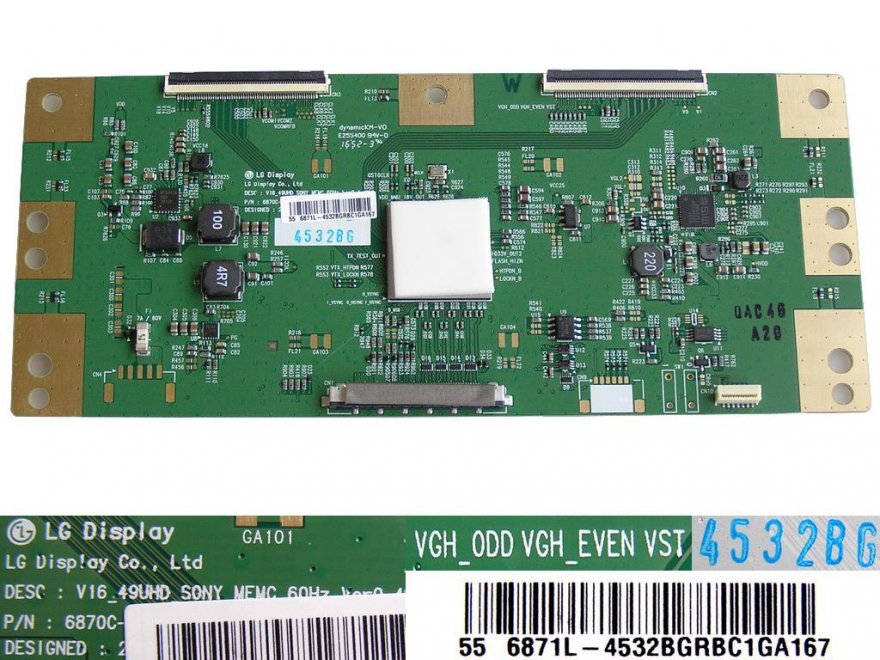 LCD modul T-CON 6871L-4532B / Tcon board 6871L4532B / V16-49UHD SONY MEMC60Hz - Kliknutím na obrázek zavřete