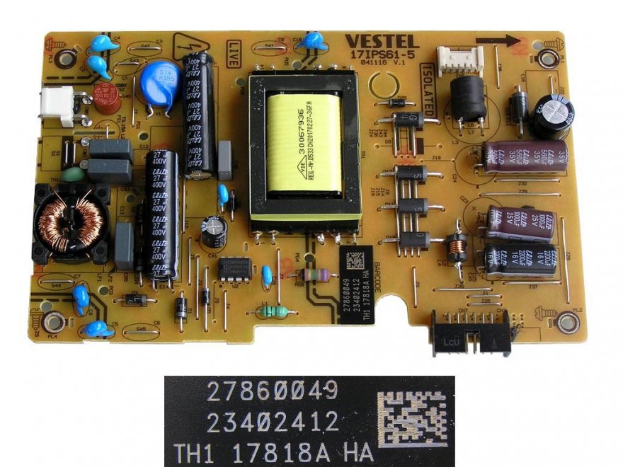 LCD modul zdroj 17IPS61-5 / SMPS board Vestel 23402412 - Kliknutím na obrázek zavřete