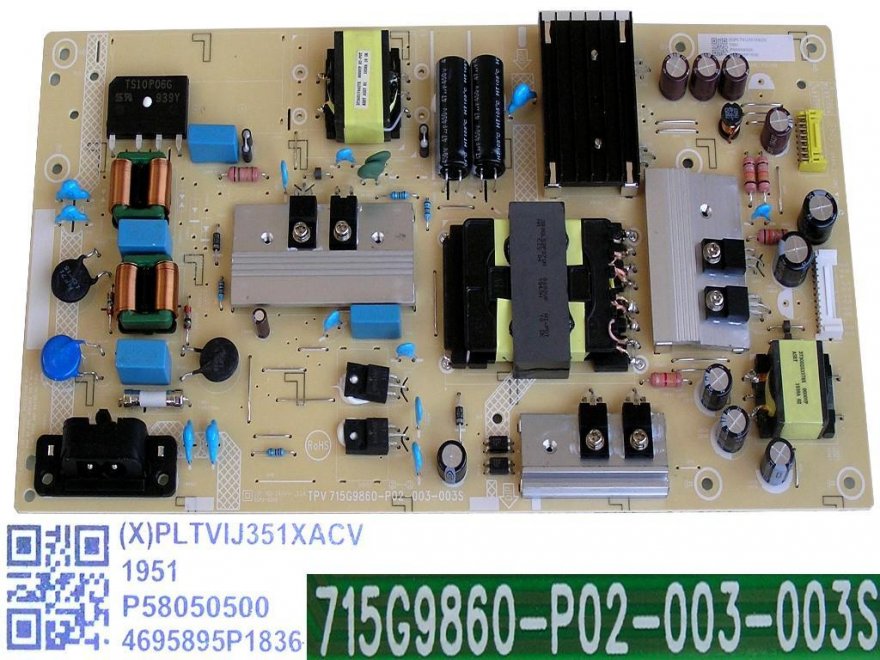 LCD modul zdroj Philips PLTVIJ351XACV / SMPS power supply board 715G9860-P02-003-003S - Kliknutím na obrázek zavřete