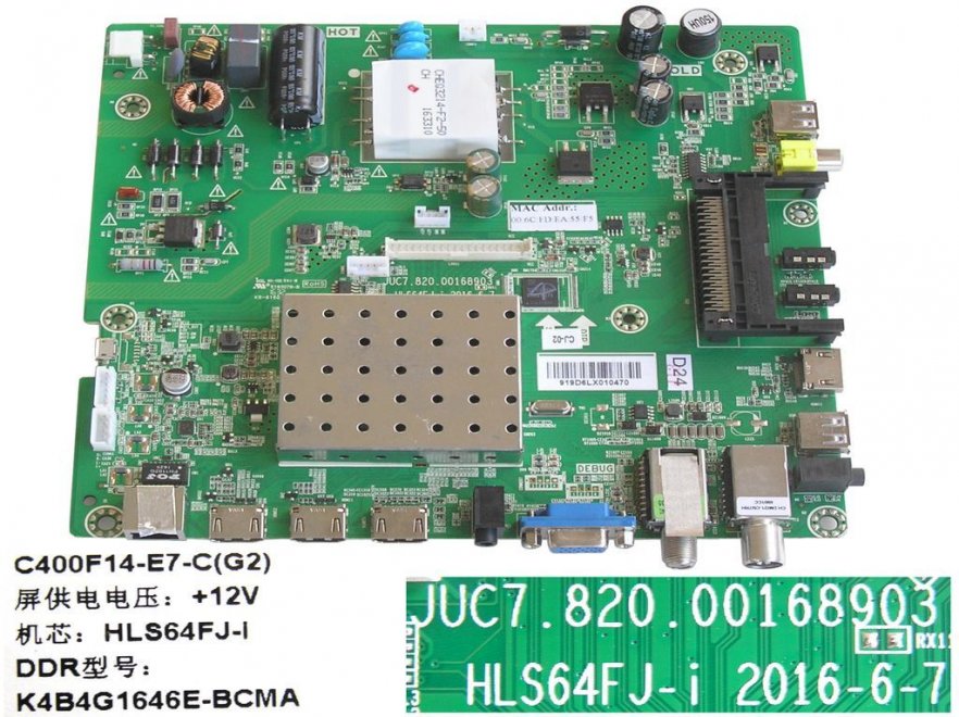 LCD modul základní deska Changhong LED40E3500ISX2 / Main board C400F14-E7-C(G2) / HLS64FJ-I - Kliknutím na obrázek zavřete
