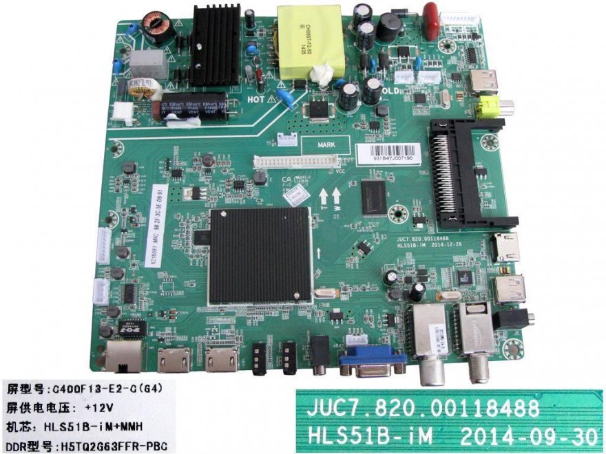 LCD modul základní deska Changhong LED40D1100ISX / Main board HLS51B-iM / C400F13-E2-C(G41) - Kliknutím na obrázek zavřete