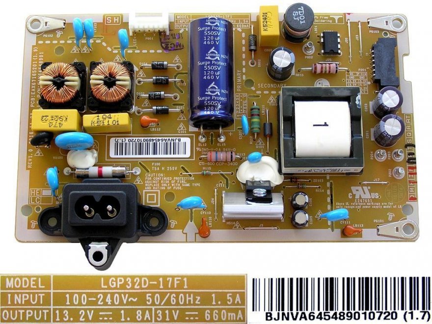 LCD modul zdroj EAY64548901 / Power supply assembly LGP32D-17F1 / EAY64548901 - Kliknutím na obrázek zavřete