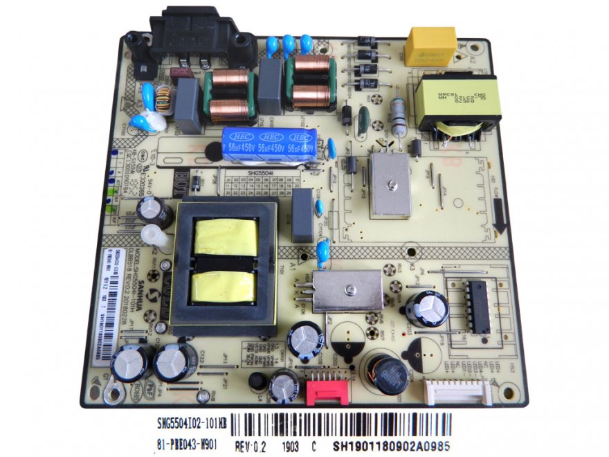 LCD modul zdroj Strong SRT43UA6203 / Power unit SH1901180902A0985 / SHG5504l-101H DLBB518 REV0.2 - Kliknutím na obrázek zavřete