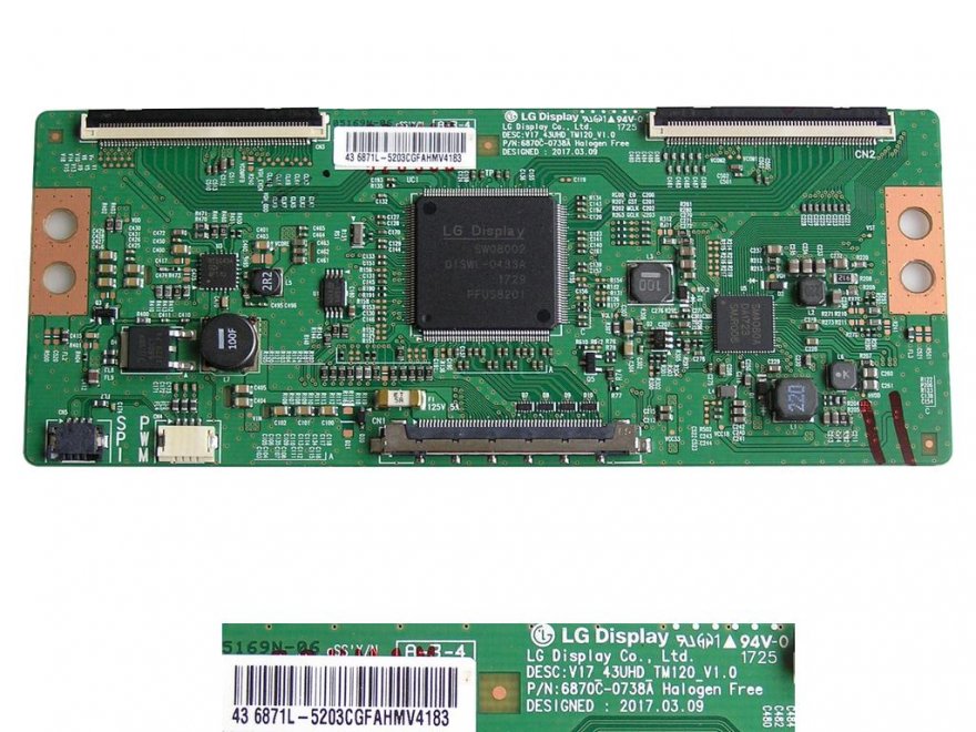 LCD modul T-CON 6871L-5203C / T-con board 6870C-0738A / V17 43UHD TM120_V1.0 - Kliknutím na obrázek zavřete