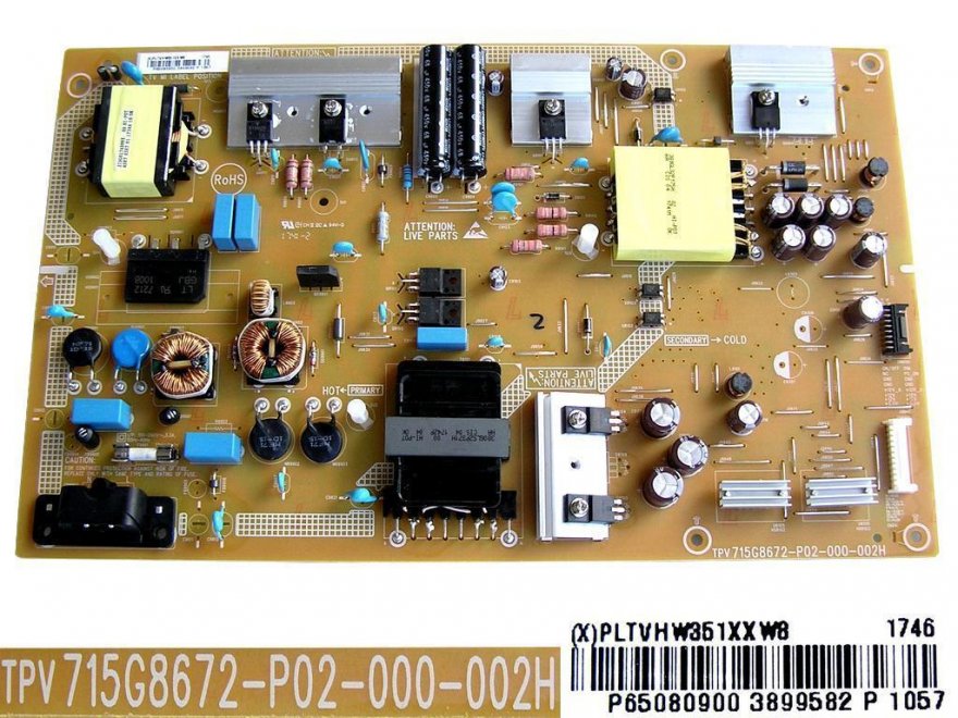 LCD LED modul zdroj PLTVHW351XXW8 / SMPS board unit 715G8672-P02-000-002H / Philips 996597306988 - Kliknutím na obrázek zavřete