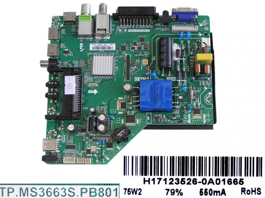 LCD modul základní deska Sencor SLE43F14TCS / Main board TP.MS3663S.PB801 / H17123526-0A01665 - Kliknutím na obrázek zavřete
