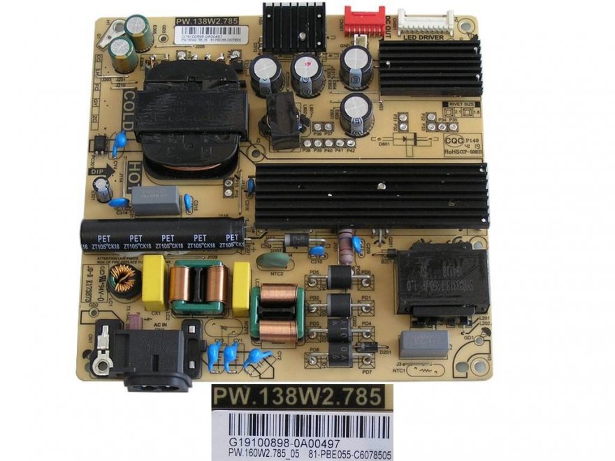 LCD modul zdroj Sencor SLE55US600TCS / SMPS power supply board PW.138W2.785 G19100898-0A00497 - Kliknutím na obrázek zavřete