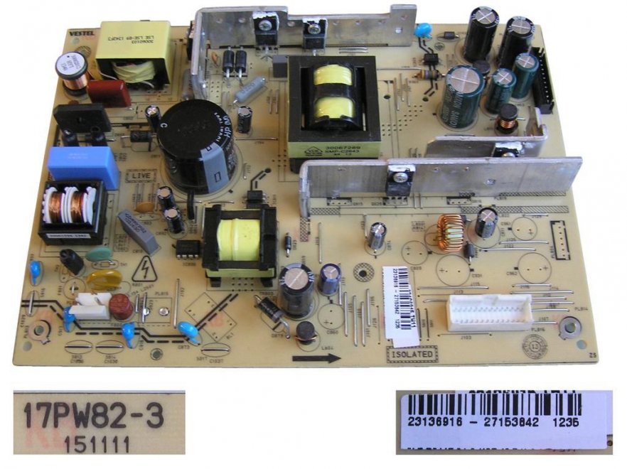 LCD modul zdroj 17PW82-3-26-3 / 17PW25-4 / SMPS BOARD Vestel 23136916 17PW823 - Kliknutím na obrázek zavřete