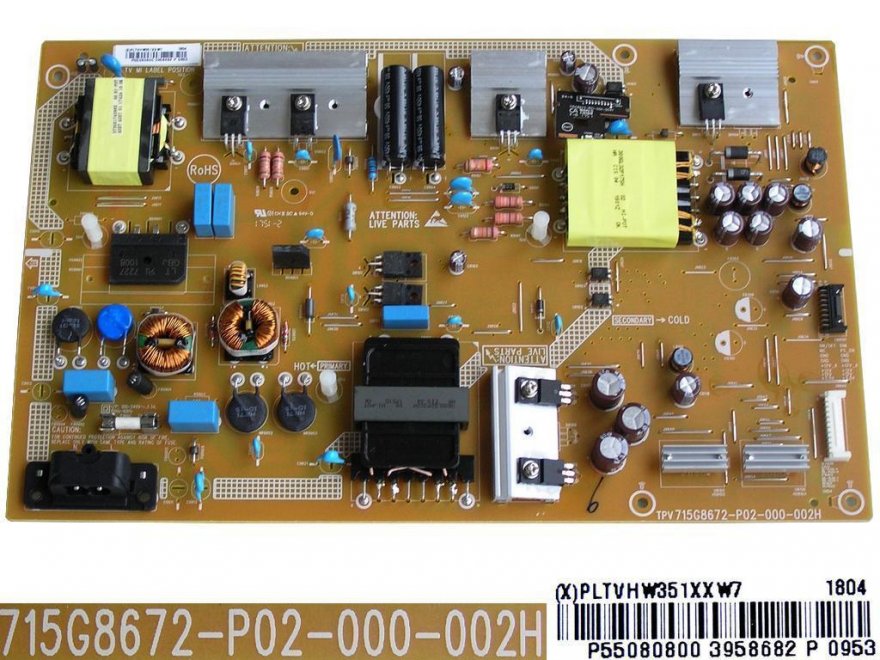 LCD LED modul zdroj PLTVHW351XXW7 / SMPS power supply board 715G8672-P02-000-002H / 996597301731 - Kliknutím na obrázek zavřete