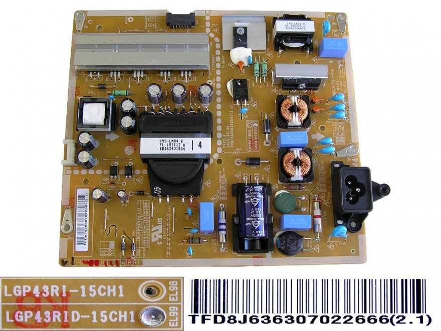 LCD LED modul zdroj EAY63630702 / EAX66232501 / LGP43RID-15CH1 - Kliknutím na obrázek zavřete