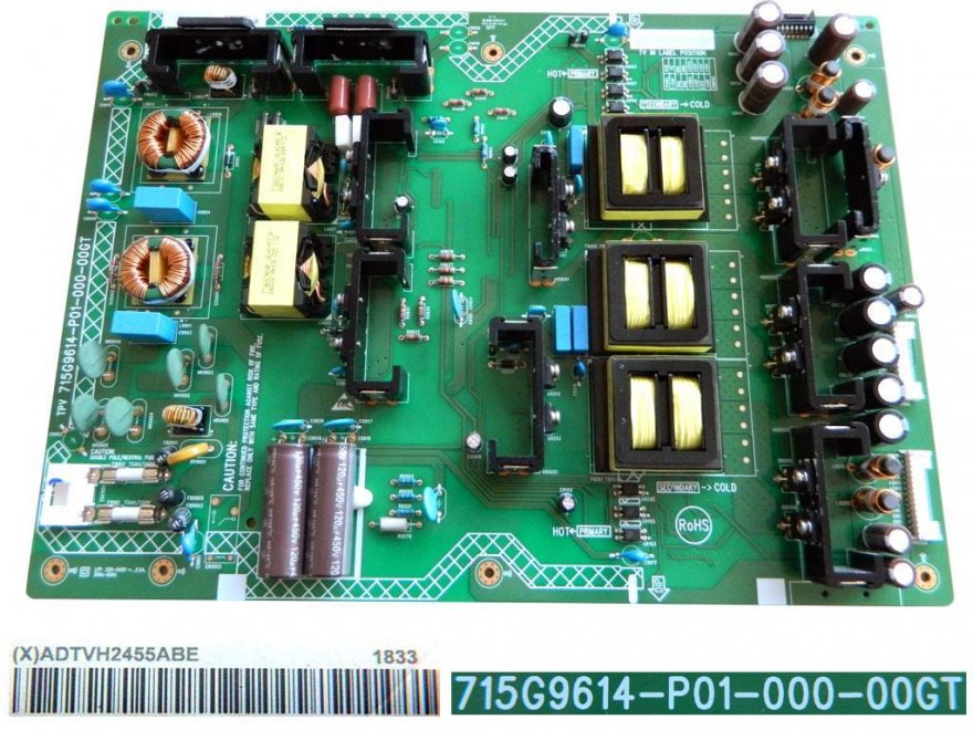 LCD OLED modul zdroj ADTVH2455ABE / SMPS board unit 715G9614-P01-000-00GT / Philips 996598305273 - Kliknutím na obrázek zavřete