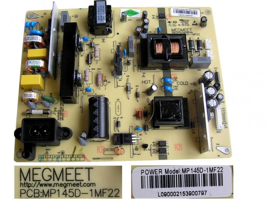 LCD modul zdroj MP145D-1MF22 / SMPS BOARD MP145D1MF22 - Kliknutím na obrázek zavřete