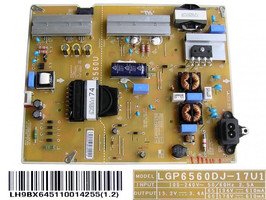 LCD modul zdroj EAY64511001 / LGP6560DJ-17U1 / Power supply board EAY64511001 - Kliknutím na obrázek zavřete