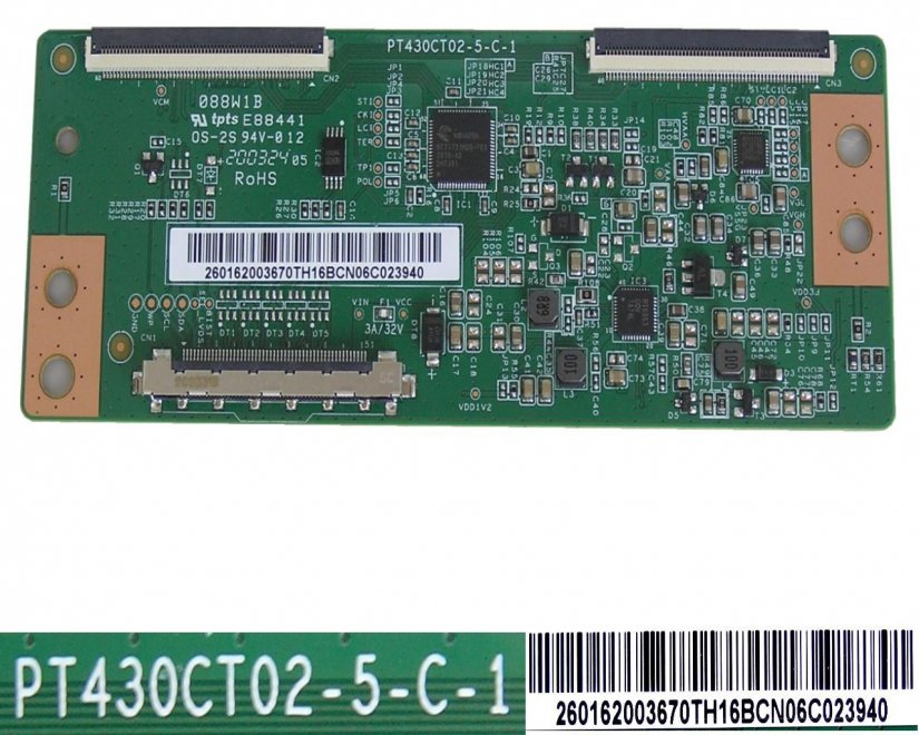 LCD modul T-CON PT430CT02-5-C-1 / TCON board 260162003670TH16BCN06C023940 - Kliknutím na obrázek zavřete