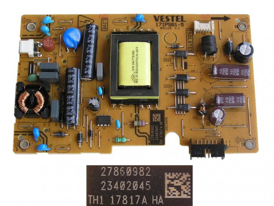 LCD modul zdroj 17IPS61-3-22 / SMPS power supply board 23402045 - Kliknutím na obrázek zavřete