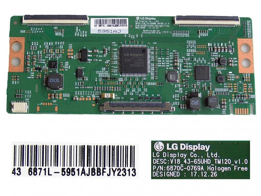 LCD modul T-CON 6871L-5951A / T-con board 6870C-0769A / V18 43-65UHD TM120 Ver1.0 - Kliknutím na obrázek zavřete