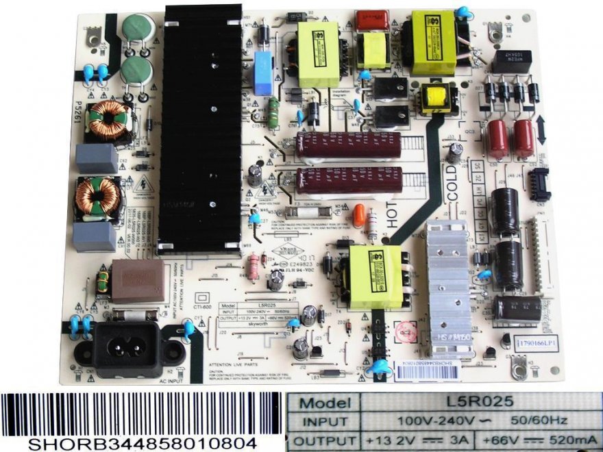 LCD modul zdroj COV34485801 / SMPS unit board 168P-L5R025-W0 / SHORB34485801 / 5835-L5R025-W000 - Kliknutím na obrázek zavřete