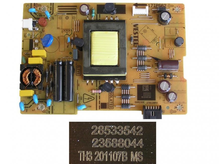 LCD modul zdroj 17IPS62 / SMPS POWER BOARD Vestel 23588044 - Kliknutím na obrázek zavřete