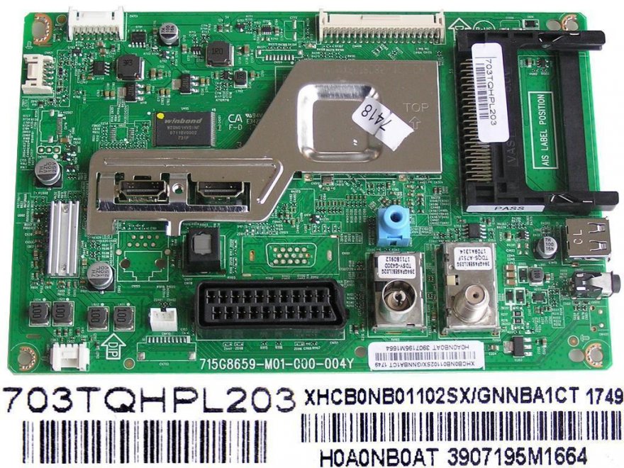 LCD LED modul základní deska XHCB0NB01102SX/GNNBA1CT / Main board assy 715G8659-M01-000-004Y / 703TQHPL203 - Kliknutím na obrázek zavřete