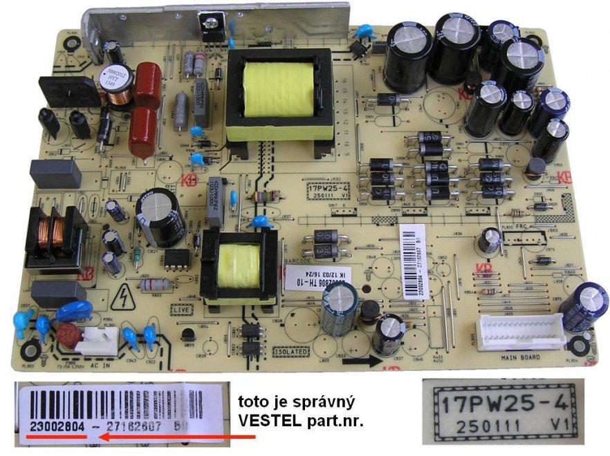LCD modul zdroj 17PW25-4-26-32 / SMPS Power module 17PW25-4 / 23002804 - Kliknutím na obrázek zavřete