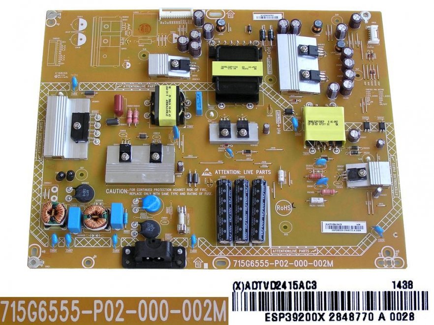 LCD modul zdroj ADTVD2415AC3 / PSU ASSY LED 715G6555-P02-000-002M / ESP39200X - Kliknutím na obrázek zavřete