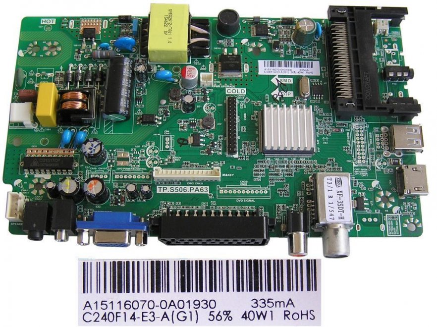 LCD modul základní deska Changhong LED24D2200H / Main board C240F14-E3-A(G1) - Kliknutím na obrázek zavřete