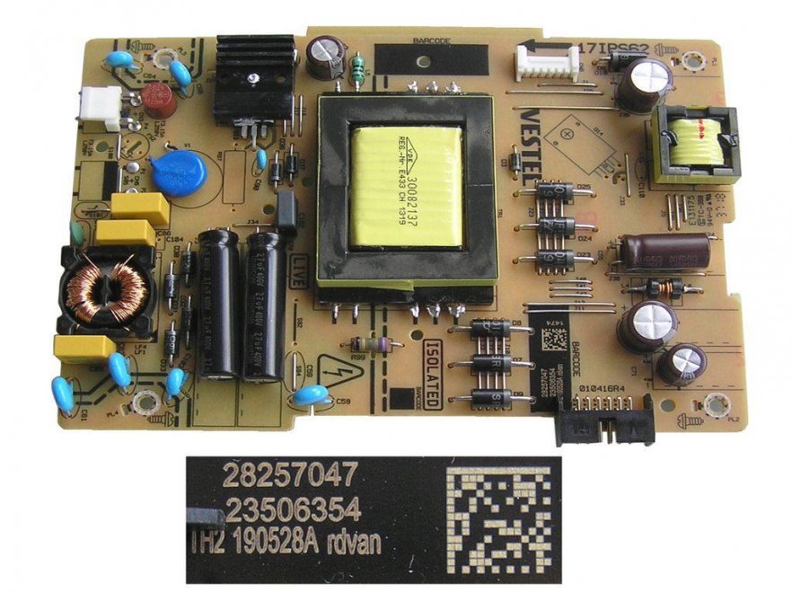 LCD modul zdroj 17IPS62 / SMPS POWER BOARD Vestel 23506354 - Kliknutím na obrázek zavřete