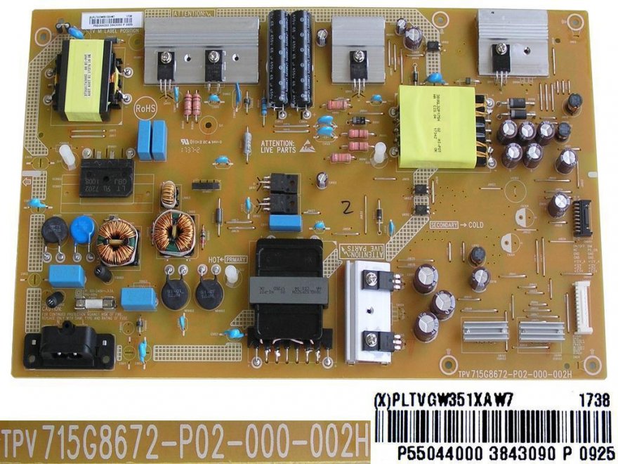 LCD LED modul zdroj PLTVGW351XAW7 / SMPS power supply board 715G8672-P02-000-002H / 996597301758 - Kliknutím na obrázek zavřete