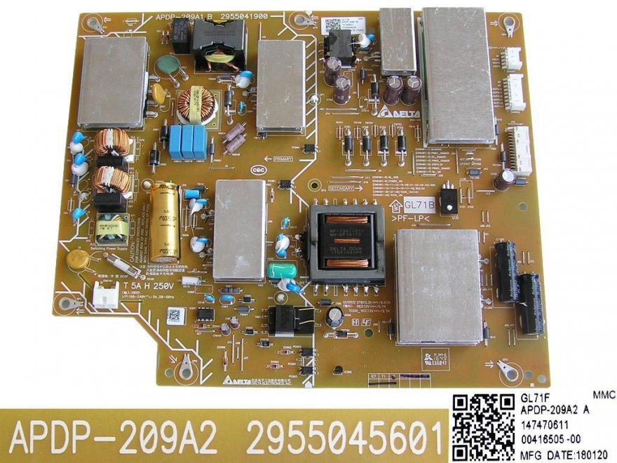 LCD modul zdroj APDP-209A2 / 1-474-706-11 / POWER SUPPLY BOARD 147470611 / 2955045601 / GL71F - Kliknutím na obrázek zavřete
