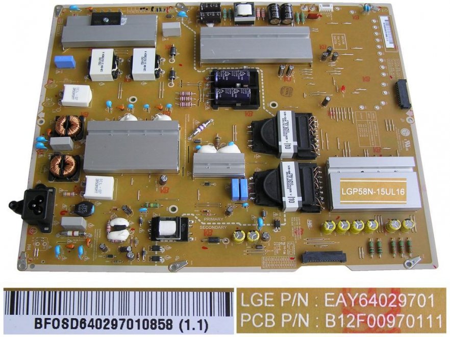 LCD modul zdroj EAY64029701 / SMPS unit board LGP58N-15UL16 / EAY64029701 - Kliknutím na obrázek zavřete