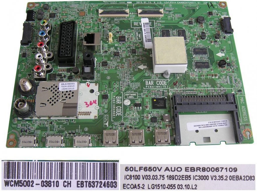 LCD modul základní deska EBT63724603 / Main board EBR80067109 - Kliknutím na obrázek zavřete