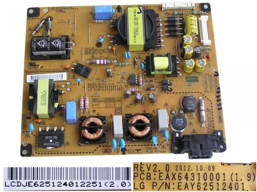 LCD modul zdroj EAY62512401 / SMPS POWER SUPPLY BOARD EAY62512401 / LGP32M-12P - Kliknutím na obrázek zavřete