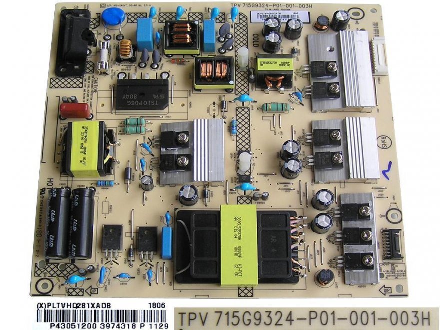 LCD modul zdroj PLTVHQ281XADB / SMPS board unit 715G9324-P01-001-003H / Philips 996598301066 - Kliknutím na obrázek zavřete