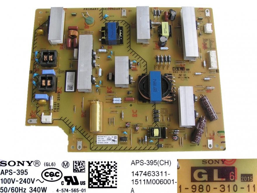 LCD modul zdroj APS-395 / 1-980-310-11 / POWER SUPPLY BOARD 147463311 - Kliknutím na obrázek zavřete