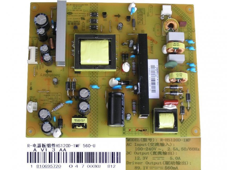 LCD modul zdroj Changhong R-HS120D-1MF560-U / POWER UNIT 810695720 / R-HS120D-1MF560-U - Kliknutím na obrázek zavřete