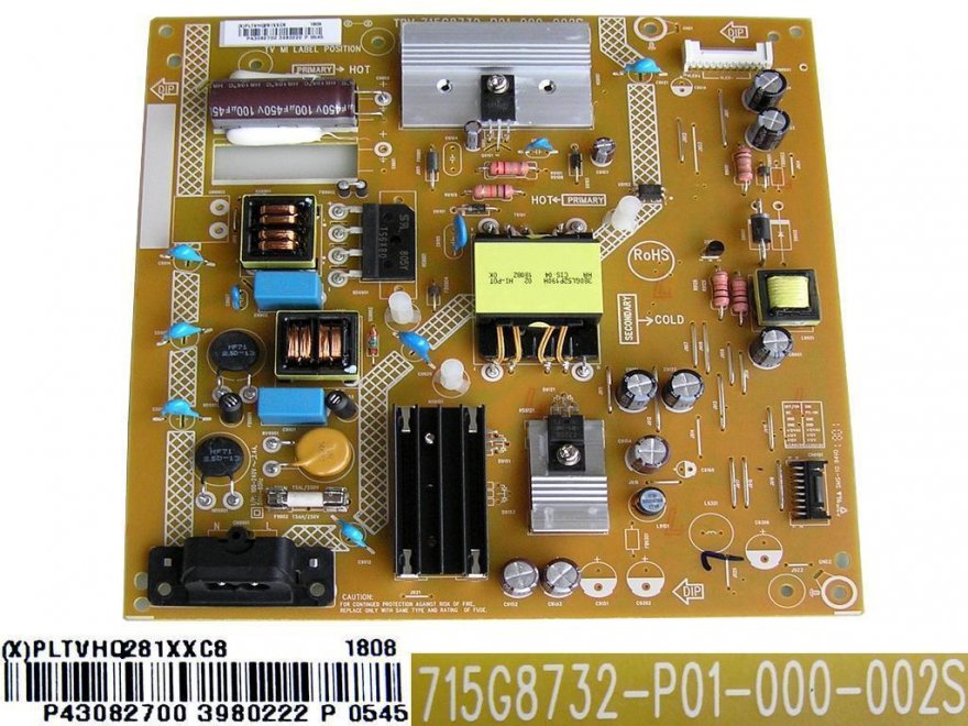 LCD modul zdroj PLTVHQ281XXC8 / SMPS board unit 715G8732-P01-000-002S / Philips 996597306843 - Kliknutím na obrázek zavřete