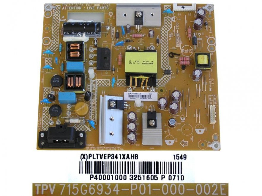 LCD modul zdroj PLTVEP341XAH8 / SMPS power supply board 715G6934-P01-000-002E / Philips 996595301868 - Kliknutím na obrázek zavřete