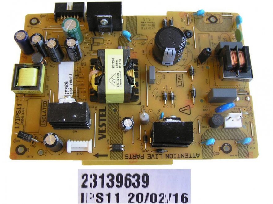 LCD modul zdroj 17IPS11 / SMPS POWER BOARD Vestel 23139639 - Kliknutím na obrázek zavřete