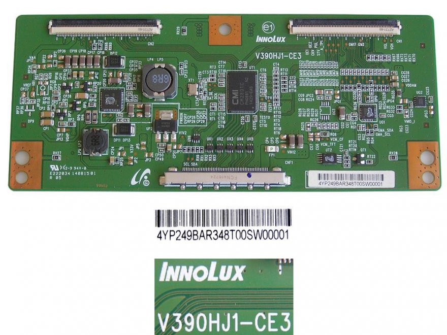 LCD modul T-CON V390HJ1-CE3 / TCON board 4YP249BAR348T00SW00001 - Kliknutím na obrázek zavřete