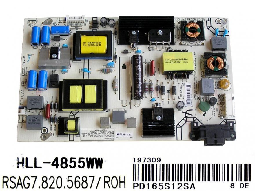 LCD modul zdroj HLL-4855WW / SMPS Power board RSAG7.820.6687/ROH / T193285 / PD165S12SA - Kliknutím na obrázek zavřete