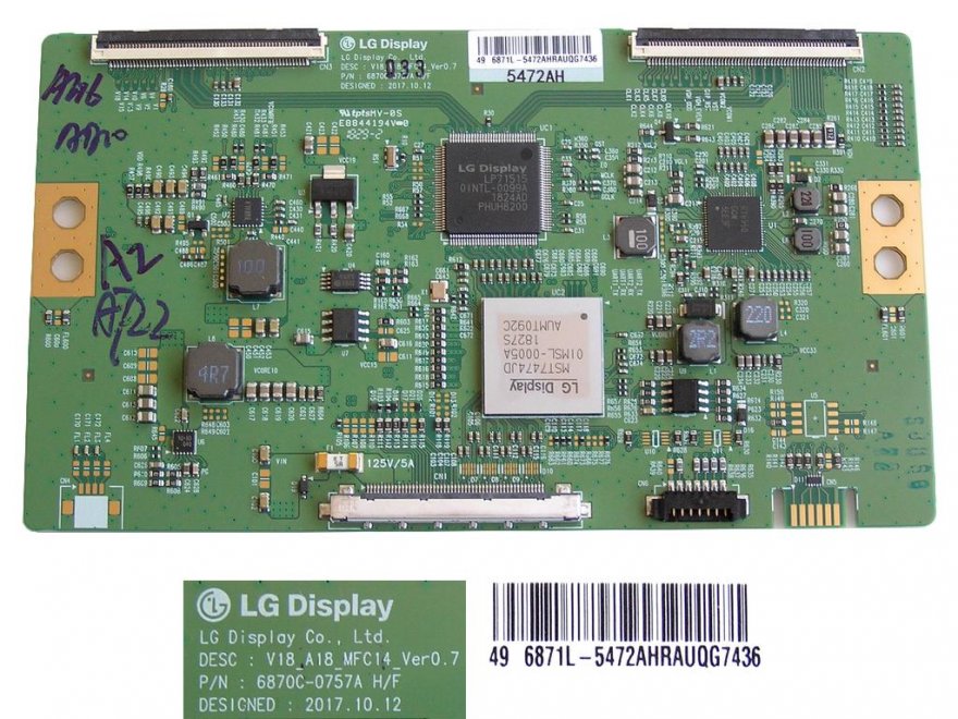 LCD modul T-CON 6870C-0757A / Tcon board V18_A18_MFC14_Ver0.7 / 6871L-5472A - Kliknutím na obrázek zavřete