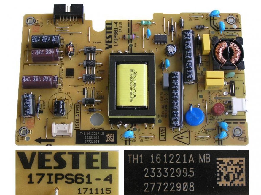 LCD modul zdroj 17IPS64-4 / SMPS BOARD Vestel 23332995 - Kliknutím na obrázek zavřete