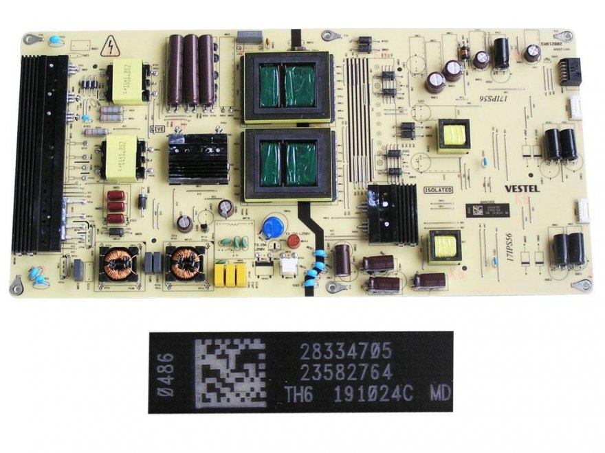 LCD modul zdroj 17IPS56 / SMPS POWER BOARD Vestel 23582764 - Kliknutím na obrázek zavřete