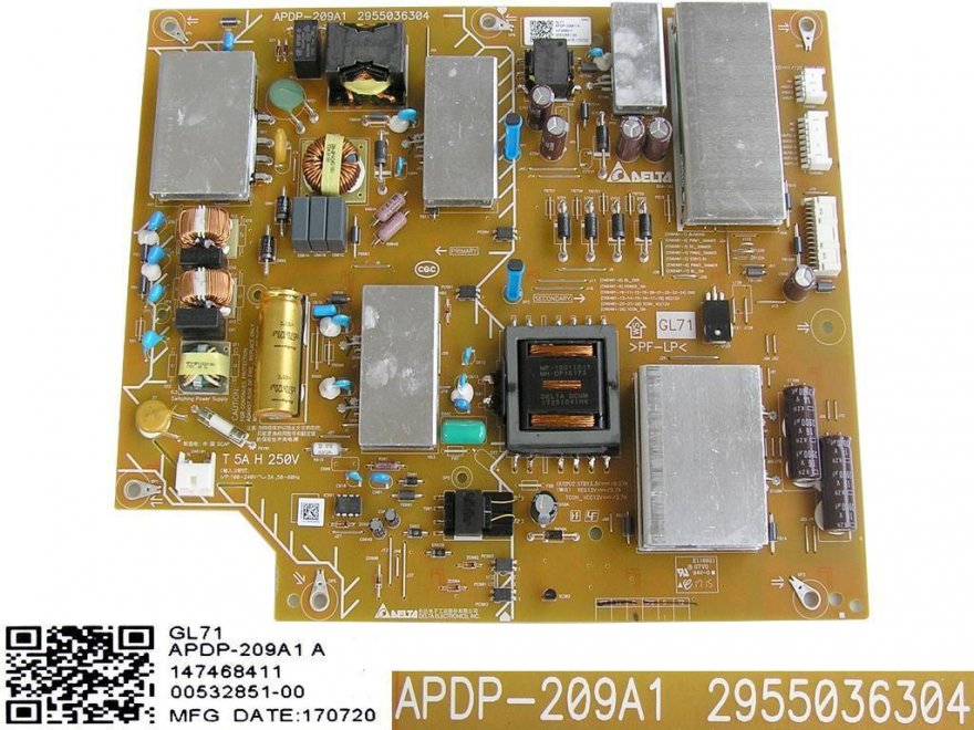 LCD modul zdroj APDP-209A1A / 1-474-684-11 / POWER SUPPLY BOARD 14768411 / 2955036304 / GL71 - Kliknutím na obrázek zavřete
