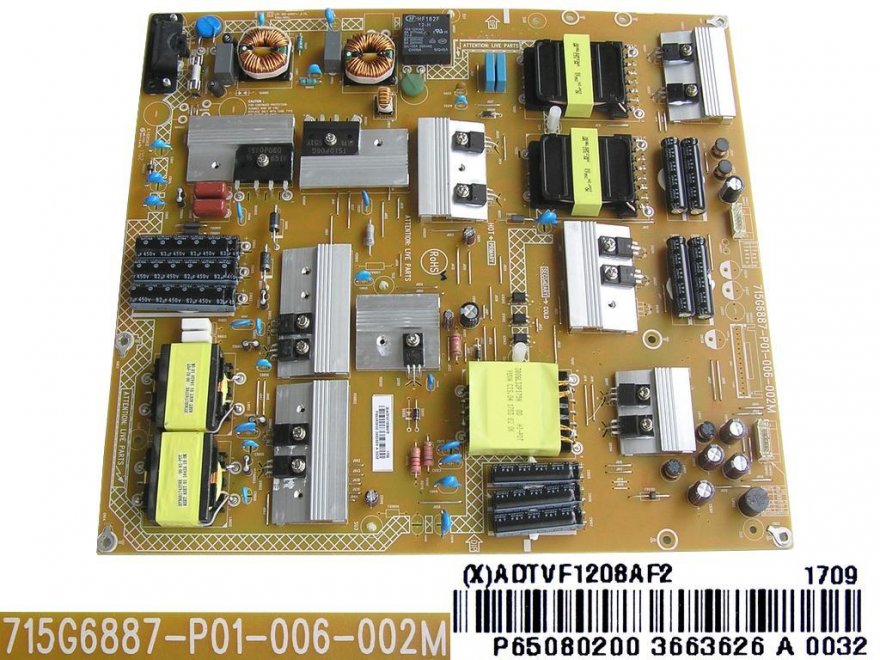 LCD modul zdroj ADTCF1208AF2 / Power supply board 715G6887-P01-006-002M / Philips 996596306076 - Kliknutím na obrázek zavřete