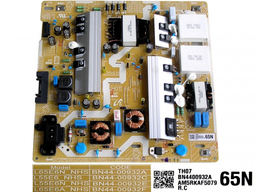 LCD modul zdroj BN44-00932A / Power board L65E6N_NHS / BN4400932A - Kliknutím na obrázek zavřete