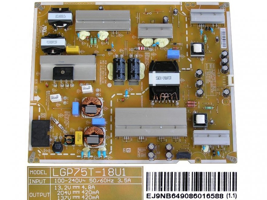 LCD modul zdroj EAY64908601 / Power supply assembly LGP75T-18U1 / EAY64908601 - Kliknutím na obrázek zavřete