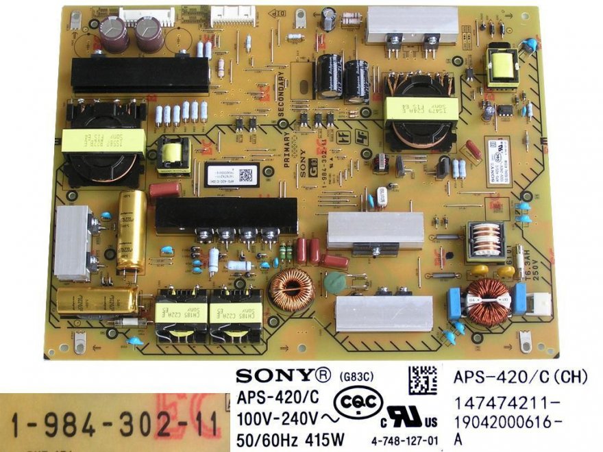 LCD modul zdroj APS-420/C / 1-984-302-11 / POWER SUPPLY BOARD 147474211 / 19042000616-A - Kliknutím na obrázek zavřete