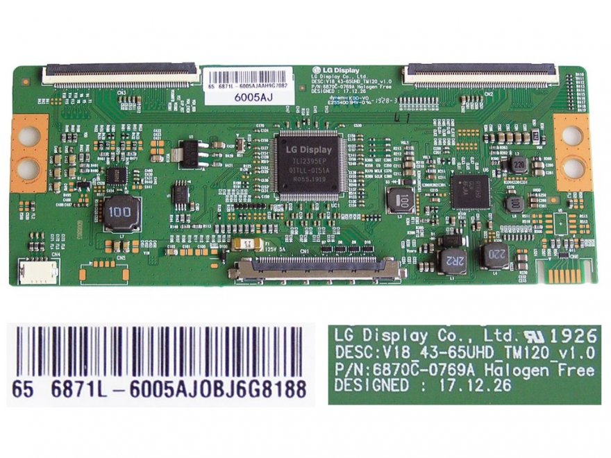 LCD modul T-CON 6871L-6005A / T-con board 6870C-0769A / V18 43-65UHD TM120 Ver1.0 - Kliknutím na obrázek zavřete
